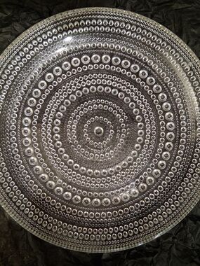 Vintage Set of 4 Iittala Kastehelmi 7" Glass Plates Oiva Toikka Finland